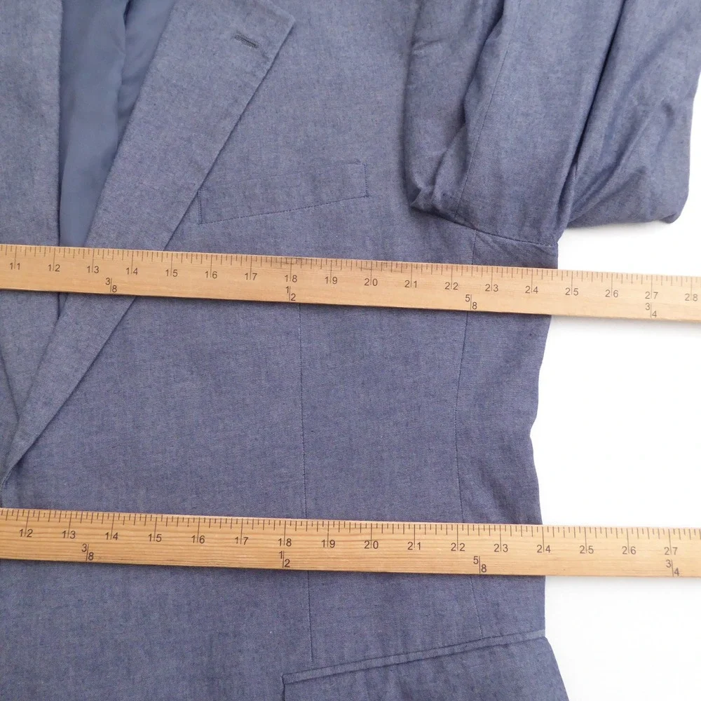 Jos. A. Bank Mens Blazer Sport Coat Blue Classic Collection 100% Cotton 48L